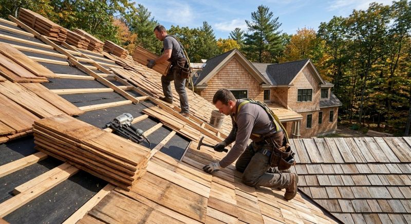 Natural Wood Roof Installation in Milton, VT