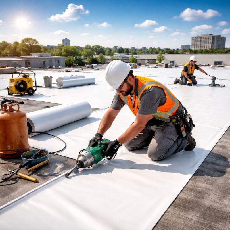 Single Ply Roof Installation in South Burlington, VT