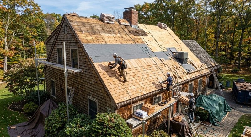 Wood Shingle Roof Replacement in Milton, VT