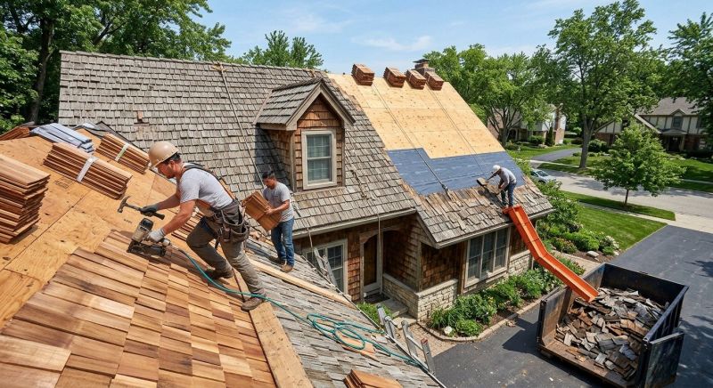 Wood Shingle Roof Replacement in Milton, VT